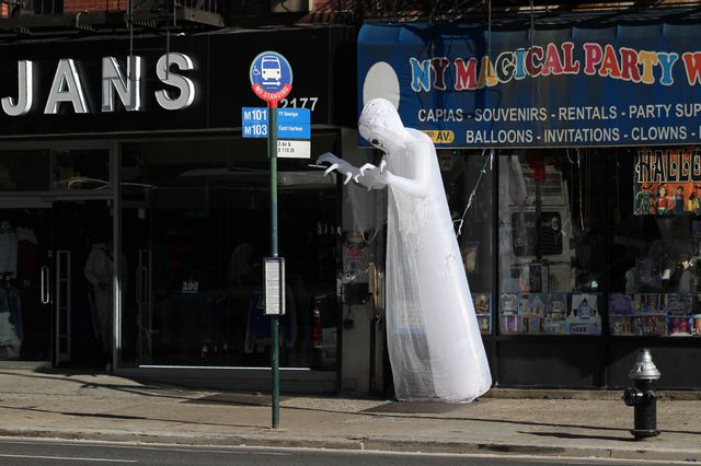 Halloween decorations in East Harlem